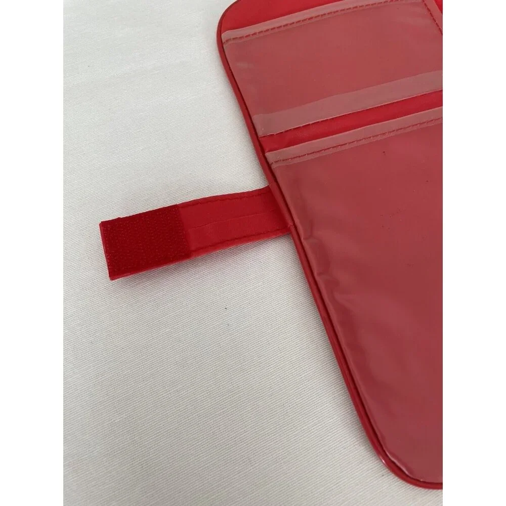 Vintage Globus Travel Organizer Red & White Vinyl 80s Airline Souvenir With Mult - Picture 5 of 10